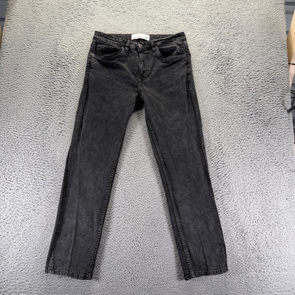 Paper Denim & Cloth Jeans Mens 30x30 Gray Cotton Denim Straight Workwear Stretch